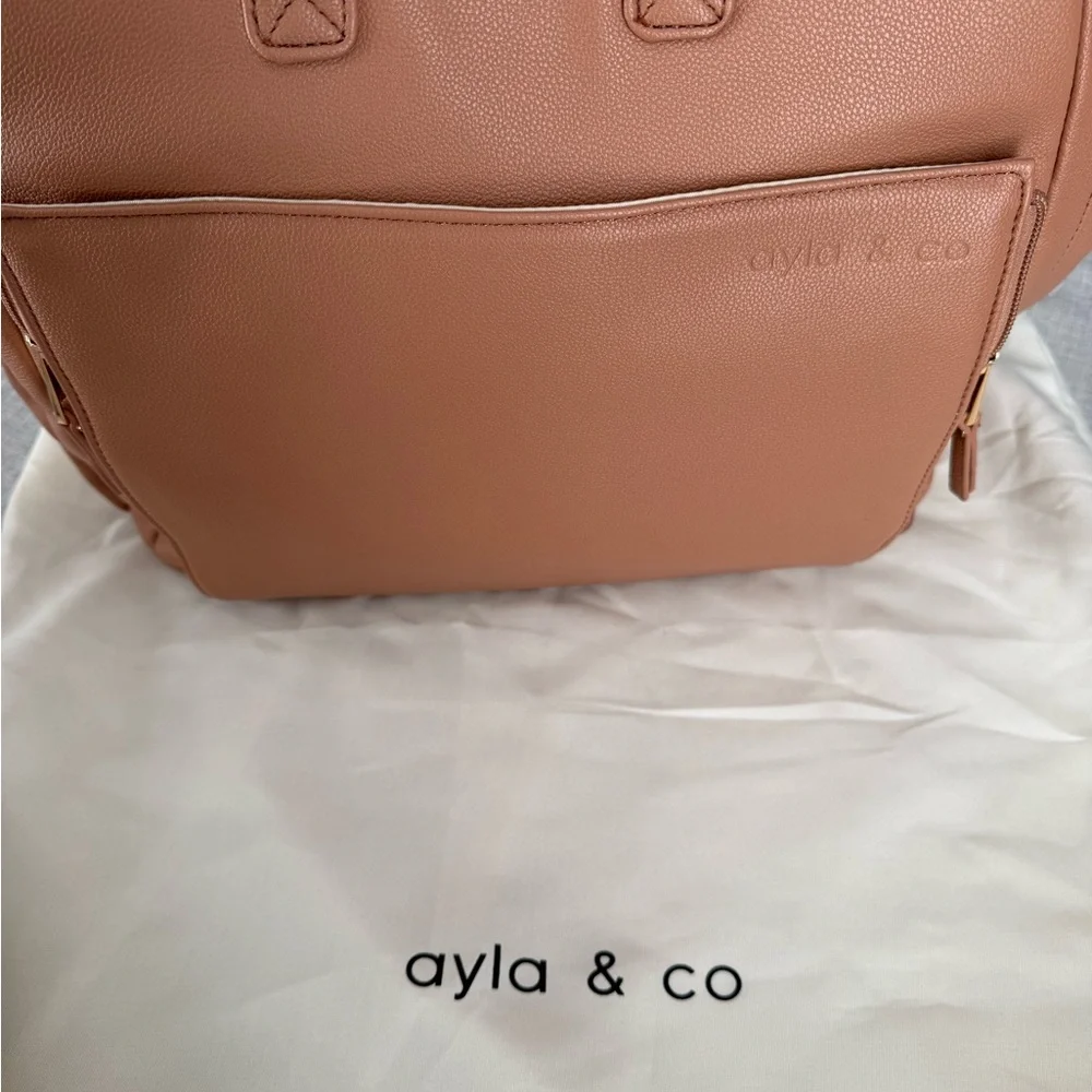 Ayla & Co Stylish Tan Baby Bag (Large 15x13x6) - Picture 7 of 10